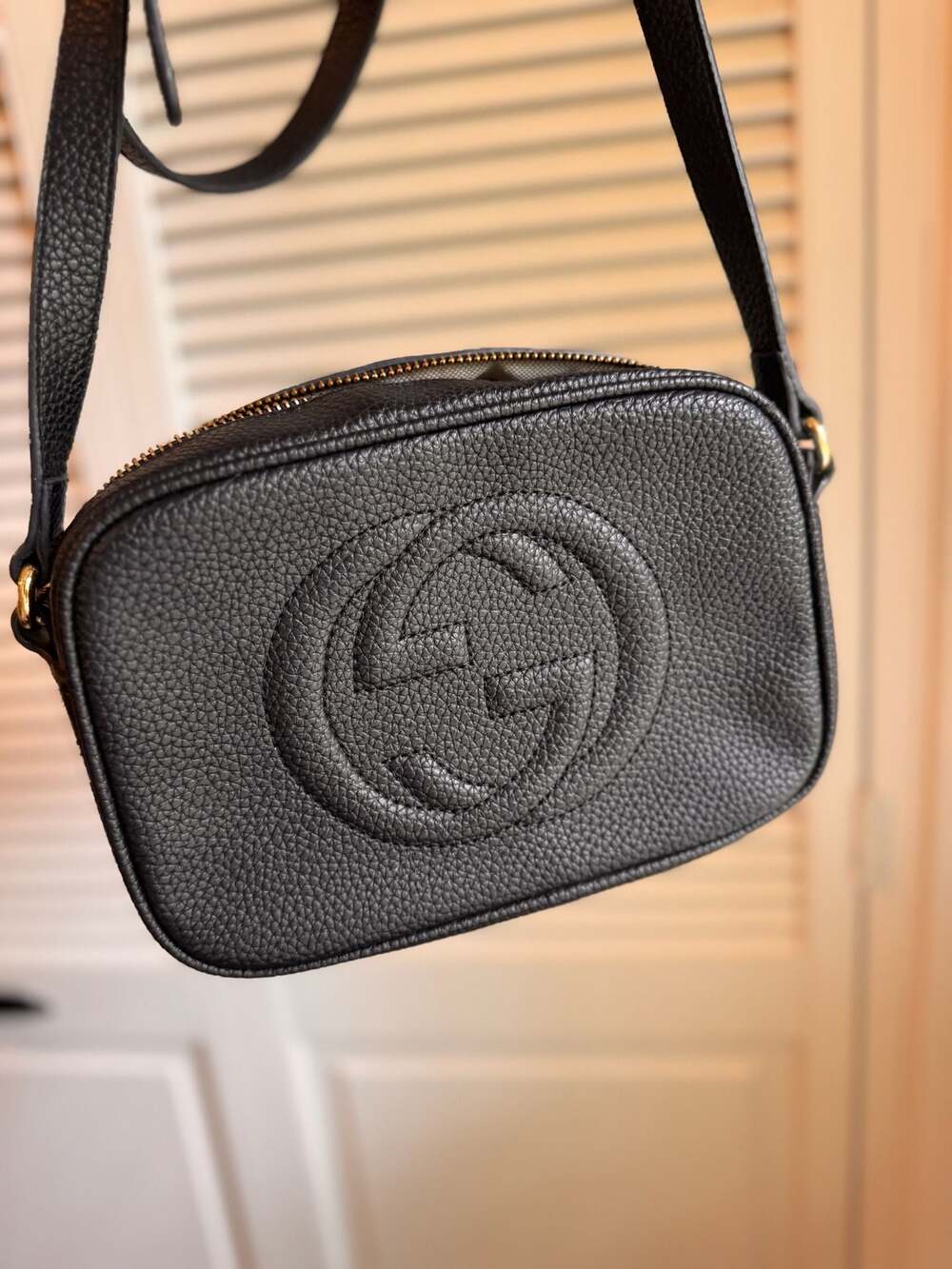 Gucci Black Pebbled Leather Soho Disco Crossbody Bag